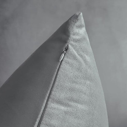 Artscope Luxury Velvet Pillow Covers Decorative Rectangle Pillowcases Soft Solid Cushion Cases for Couch Sofa Bedroom Car Decor 12x20 Inch Graphite Grey