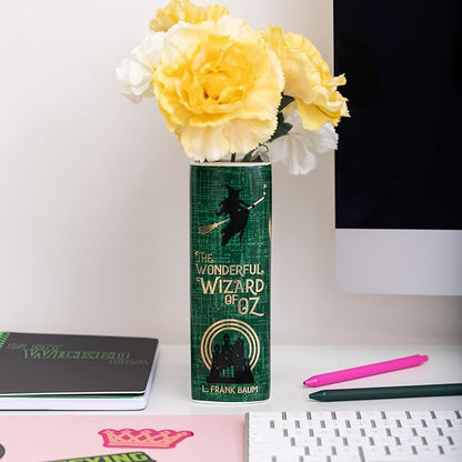 Steel Mill & Co Original Large Book-Shaped Decorative Vase, Ceramic Vases for Home Decor, Cute Bookshelf Decor, Unique Vase for Book Lovers, The Wonderful Wizard of Oz