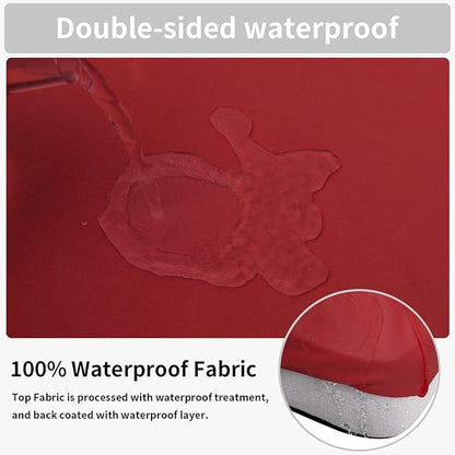 Easy-Going 100% Waterproof Loveseat Sofa Seat Cushion Slipcovers Couch Cushion Cover Stretch Furniture Protector for Kids, Pets (Loveseat Cushion, Christmas Red)