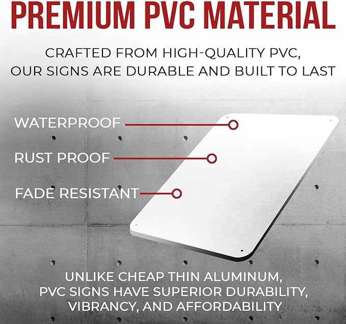 Custom Sign, Personalized Signs for Office, Business, Workplace, Warehouse, Airbnb, Warning Label, Delivery Red Border Signs, 10 x14 Inches, Rust Free PVC, Waterproof, Hazard Information, Made in USA (Multi-color, 10 x 14")