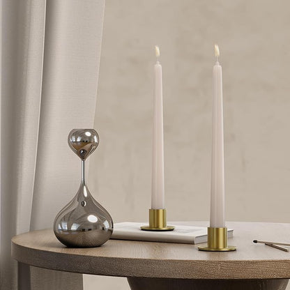 6 Pcs Brass Candle Holder - Elegant Taper Candle Holders, Classic Brass Candlestick Holders for Table Centerpiece, Festive Christmas Mantel Display or Sophisticated Home Decor