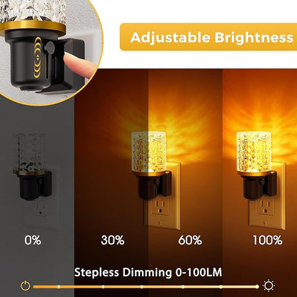 L LOHAS LED Night Light, Dimmable Night Lights Plug into Wall, Automatic Night Lights Plug in with Auto Light Sensor,Adjustable Brightness Amber LED Night Light, for Bedroom Hallway Home Decor