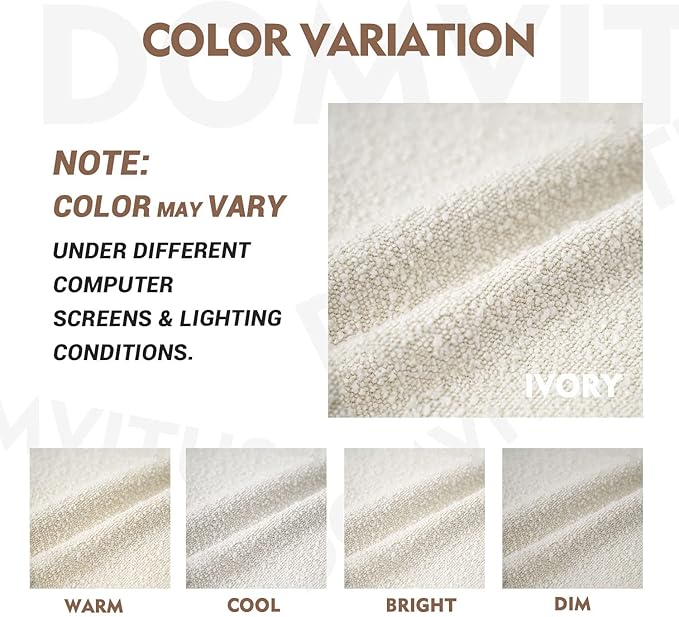 DOMVITUS Boucle Pillow Covers 24x24 Luxury Throw Pillow Covers Decorative Bed Sofa Pillows for Living Room Accent Couch Pillows Soft Cushion Case, 1PC, Ivory
