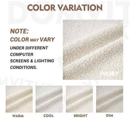 DOMVITUS Boucle Pillow Covers 24x24 Luxury Throw Pillow Covers Decorative Bed Sofa Pillows for Living Room Accent Couch Pillows Soft Cushion Case, 1PC, Ivory