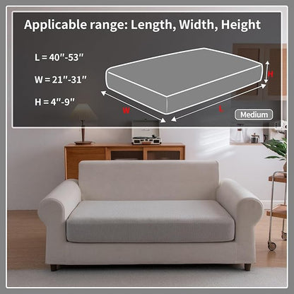 Sectional Couch Covers, Wear Resistant Stretch Sofa Covers Washable Soft Couch Cushion Covers Anti Slip Furniture Protector Sofa Slipcovers for Pets (1 Piece Loveseat Cover, Light Gray)