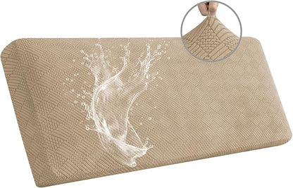 Easy-Going Waterproof Couch Cushion Covers for Couches and Sofas, Stretch Jacquard Sofa Seat Cover Replacement for Dogs, Pets & Kids, Durable Furniture Protector for Oversized Sofa Cushions, Camel