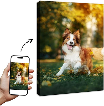 YYYYHPP Canvas Prints with Your Photos, Personalized Photo to Canvas Wall Art,Canvas Printing for Wedding, Family, Baby, Pets, Home Office Decor, Wrapped Frame 8"x12"