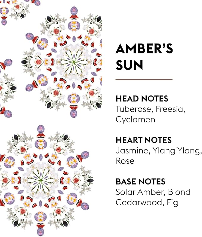 MAISON BERGER Amber's Sun Lampe Berger Refill, 500 ml (16.9 fl oz), Odor-Neutralizing Home Fragrance Oil Lamps, Tuberose, Freesia, Cyclamen, Jasmine, Ylang Ylang, Made in France