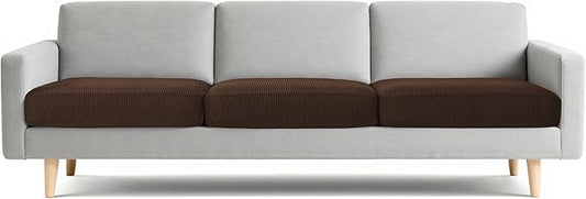 CHUN YI 3 Piece Couch Cushion Covers for XL-Sofa Seat Slipcovers Suitable with Spandex Jacquard Washable Fabric (3 Piece XL-Sofa Cushion Covers, Chocolate)