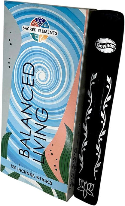 Incense Sticks Variety Pack #-120 Insence-Sticks (6 Incents x 20 Insense) + Incense Stick Holder Bundle with 6 Themed Fragrances (Balanced Living)