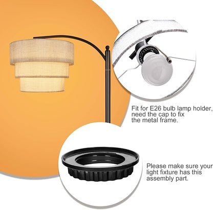 EDISLIVE 3-tier Drum Linen Lamp Shade for Pendant Lamp Floor Lamp Chandelier Replacement Shade Clip on Bulb Classic Round Lampshade Cover Only