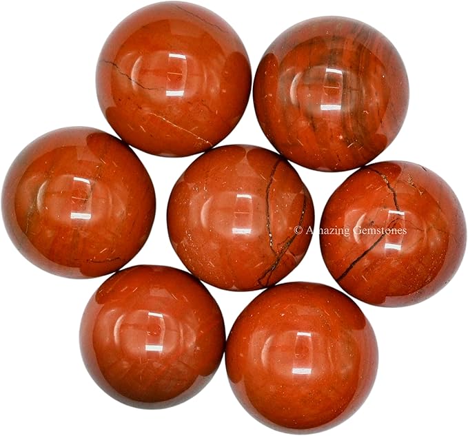 Amazing Gemstone Red Jasper Crystal Ball - 1 Inches Crystal Sphere Meditation Balls for Witchcraft and Decorative Balls - Crystals and Healing Stones Beginners Gift (Pack of 1)