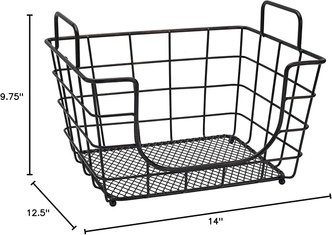 Gourmet Basics by Mikasa Madam Metal Stacking Nesting Rectangular Basket - Thumbnail 3