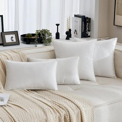 MIULEE Pack of 2 Decorative Velvet Throw Pillow Cover Soft Pillowcase Solid Square Eruo Sham Cushion Case for Sofa Bedroom Car 24x24 Inch 60x60 Cm Pure White