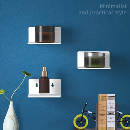 Acrylic Small Adhesive Wall Shelves,Mini Floating Shelves,Acrylic Display Shelves,Ledges for Pop Figures,Plant,Picture Photo Modern Wall for Bedroom Decor Living Room