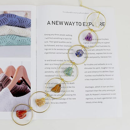Anjiucc Handmade Natural Gemstone Crystal Hanging Ornaments 7 Chakra Feng Shui Ornaments for Home Decoration Window Decor
