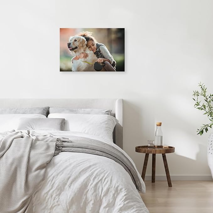 YYYYHPP Canvas Prints with Your Photos, Personalized Photo to Canvas Wall Art,Canvas Printing for Wedding, Family, Baby, Pets, Home Office Decor, Wrapped Frame 24"x16"