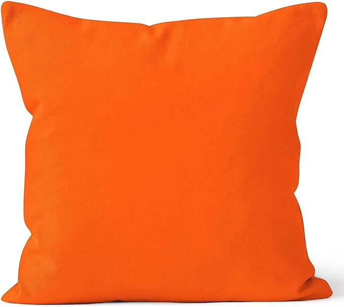 Upgrade Your Bedding Experience with The Made of 100% Cotton Euro Shams 2 Pack Cushion Cover 32"x 32" Size fits Decorative Cover. Envelope Closure Orange