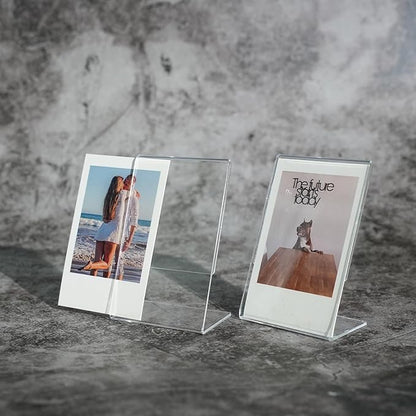 iFreak 2x3 Small Acrylic Polaroid Photo Frame,Clear Mini Picture Holder for Instax Fujifilm 12/40/EVO Instant Mini 3 inch Film,Home & Office Desk Memory Display. (6 Pack, 2.1X3.4)