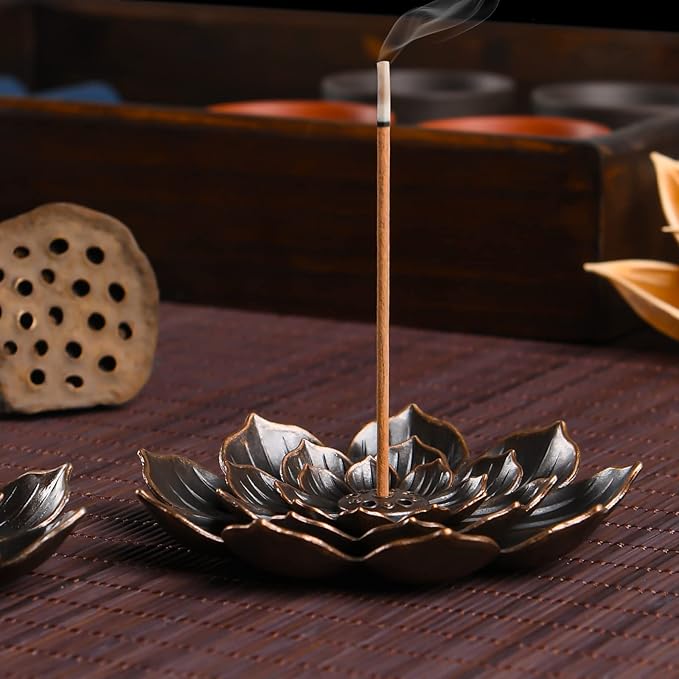 Incense Burner - Incense Stick Holder 6 Incense Holes with Detachable Ash Catcher