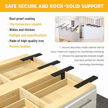 Hidden Countertop Support Bracket 36 Inch 2 Pack Heavy Duty Granite Support Bracket for Kitchen Island Bar Top Countertop