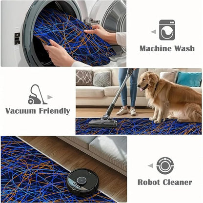 Vintage Grunge Arcade Rug 2x3 Small Area Rugs Abstract Colorful Lines Rugs Non Slip Machine Washable Indoor Throw Carpet for Living Room Bedroom Nursery Study Office Entrance Foyer