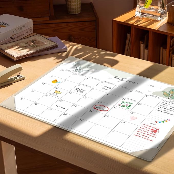 Gannyfer Large Desk Calendar 2025-2026 with Desktop Mat,22" x 17" Desktop Pad Calendar, 18 Month Table Calendar from July 2025 to Dec 2026, Office Supplies Perfect for Home School and Office - Gray