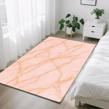 Abstract Marble Rug - 6x8 Area Rug, Modern Art Rugs, Luxury Marble Dining Room Rugs, Washable & Non Slip Large Carpet Home Decor