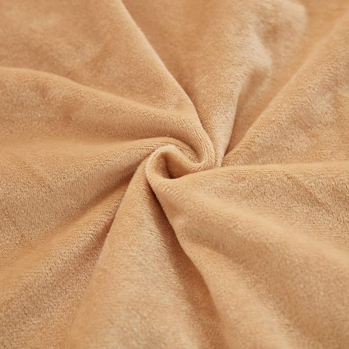 JAUXIO Diamond Pinch Pleated Crystal Velvet Pillowcases 2 Pack Solid Pintuck Throw Cushion Cover for Home Decor Hidden Zipper Closure (Camel, Standard)