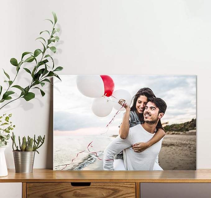 TreeDeal Custom Canvas Prints with Your Photos, Framed 48” x 32” Personalized Pictures Print, Customized Photo to Canvas Wall Art Ideal for Home Decor Gift Wrapping Pets Family Baby Wedding