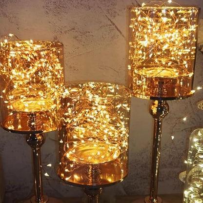 OakHaomie 6 Pack Fairy Lights Battery Operated No Remote LED Starry String Lights 30 Micro Starry LEDs on 10ft Copper Wire Light for DIY Wedding Centerpiece Table Decorations (Amber)
