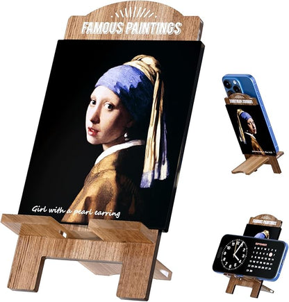 Cute and Artistic Cell Phone Stand for Desk – Multi-Functional Holder for Phones, iPads, Switch, Kindles, and Handheld Consoles.(Girl with a Pearl Earring - Vermeer)