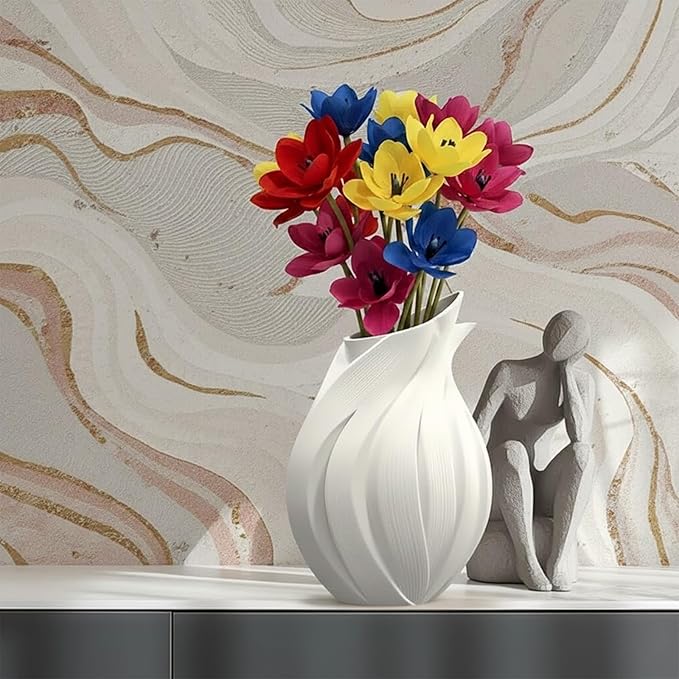Flame Essence Decorative Vase,Tall Sculptural Modern Home Decor Accent for Dry Flowers,Artistic Tabletop Display for Living Room,Office,Bedroom