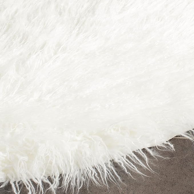 SAFAVIEH Faux Sheep Skin Collection 5' x 8' Ivory FSS117A Silken Glam 2.35-inch Thick Area Rug