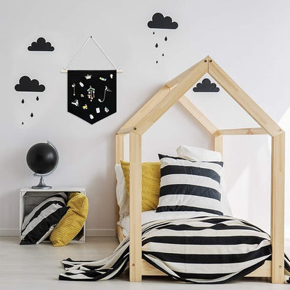 Boao 4 Pcs Boho Room Decor Hanging Decorations Pin Banner Wall Display Banners Elementary Wall Art Banner Welcome to Teacher Gift(Black,10.6×12.2inches,Classic)