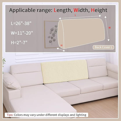 hyha Waterproof Couch Cushion Covers, Waterproof Sectional Couch Covers for Cushion Sofa for Pets, Stretch Sofa Slipcover Washable with Elastic Bottom(Back Cover L, Beige)