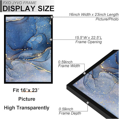 16x23 Picture Frame Set of 6, Black Frame for 16 x 23 Inch Picture Poster Photo, Light Weight and High Transparent 16 by 23 Frame for Wall - 6 Pack/Black/16 x23