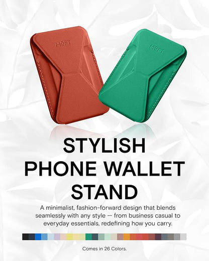 MOFT Magnetic Wallet Stand Compatible with iPhone 17/16/15/14/13/12 Series, Angle Adjustment Magsafe Compatible MOVAS Phone Stand, Oz Green
