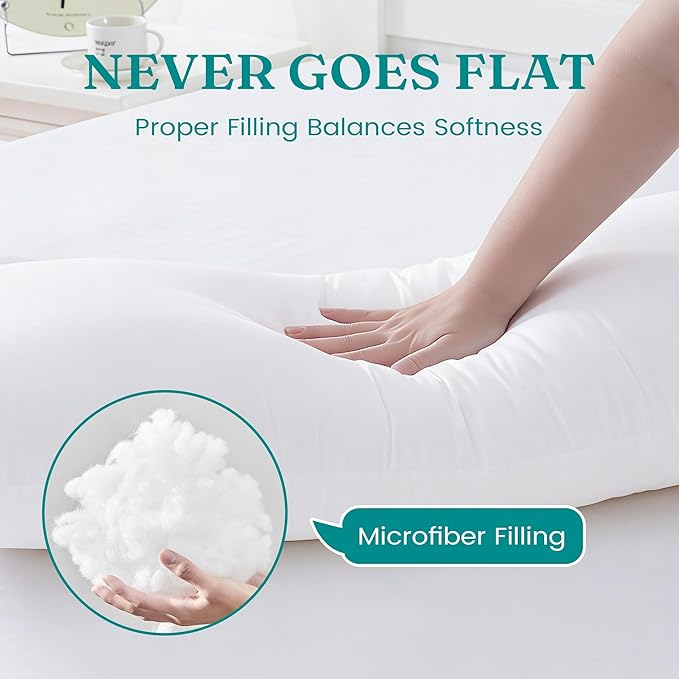Oubonun 12 x 16 Throw Pillow Inserts - Soft, Plush & Decorative Down Alternative Pillows for Couch Sofa Bed, Machine Washable - White, Pack of 2