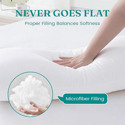 Oubonun 12 x 16 Throw Pillow Inserts - Soft, Plush & Decorative Down Alternative Pillows for Couch Sofa Bed, Machine Washable - White, Pack of 2