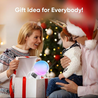 Astronaut Sunrise Alarm Clock for Kids, White Noise Sound Machine with 30 Soothing Sounds, 22 Dimmable Nightlights, Bluetooth Speaker, Dual Digital Alarm Clocks, Wake Up Light for Bedroom, Adults