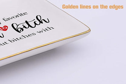 Topthink You Are My Favorite Ceramic Jewelry Holder Ring Dish Trinket Tray Funny Friendship Gift for Women - Gifts for Best Friends, BFF, Besties, Co-worker - Birthday, Christmas