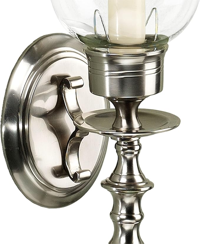 Touch of Class Solid Brass Daria Swirl Sconce Pair - Small Set of 2 - Hurricane Wall Candle Holders for Bedroom, Bathroom, Living Room, Foyer, Entryway