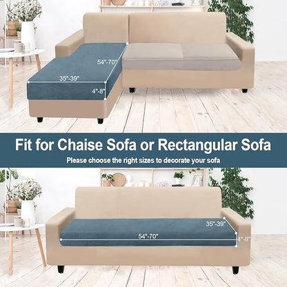 NAISI Sectional Couch Cover 1 Piece Velvet Separate Chaise Lounge Cover Soft Stretch Sofa Slipcovers for Left/Right Chaise Sectional Couch(Chaise Lounge,Teal)