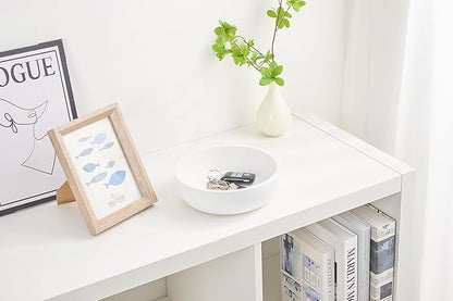 Aotea Crafts 7.9" Large White Key Bowl for Entryway Table Decor - Modern Concrete Sturdy Decorative Key Holder Bowl for Keys