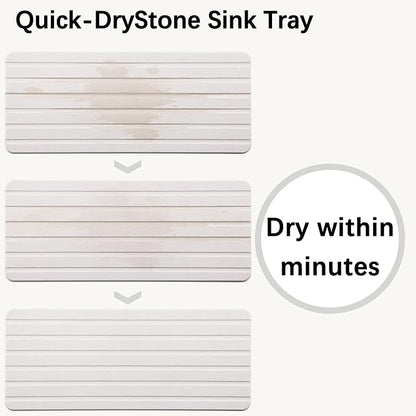 2 PCS Water Absorbent Diatomite Coasters (9.5" x 4"), Grooved Design, Water Absorbing Stone Used for Hand Soaps & Plants & toiletries in The Modern Home