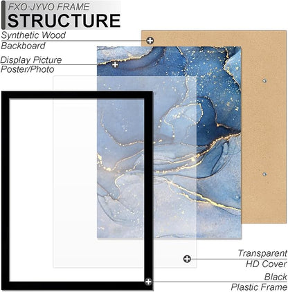 5x11 Picture Frame, Black Frame for 5 x 11 Inch Picture Poster Photo, Light Weight and High Transparent 5 by 11 Frame for Wall - 1 Pack/Black/5"x11"