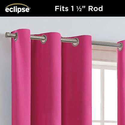 Eclipse Kendall Blackout Curtain, Thermal Insulated Grommet Window Panel, Noise Reducing Curtains for Bedroom, Living Room or Nursery, (1 Panel), 54 in Long x 42 in Wide, Raspberry