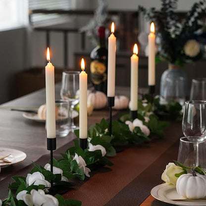 Smtyle Original Design Premium Quality Black Candlestick Holders, Set of 5 Solid Metal Taper Candle Holders Heavyweight Rustic Centerpieces for Tables, Dining, Fireplace, and Mantel Decor