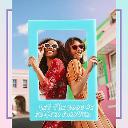 Epakh 40 Packs Magnetic Photo Picture Frame Cute Mini Table Photo Frame Holder 3 Inches Plastic Colorful Picture Display for Fridge Office (Multicolor)